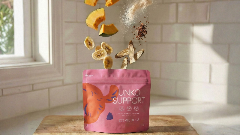 犬用栄養補助食品『UNKO SUPPORT』誕生——うんこの話をタブーにしない。3月29日発売